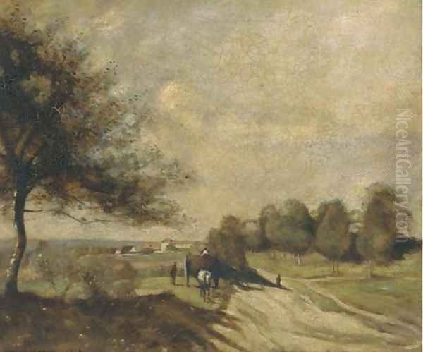 A horse and cart on a country road - view 1