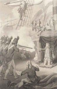 The execution of Admiral John Byng, 14th March, 1757 by John the Elder Cleveley