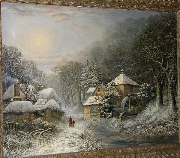 Figures By An Overshot Mill In Winter - view 1