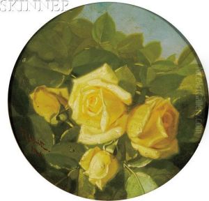 Yellow Roses A Plein Air by Edward Chalmers Leavitt