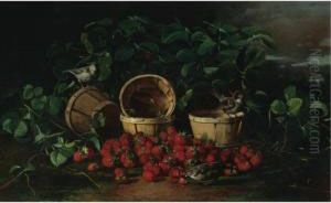 Still Life With Strawberries And Sparrows