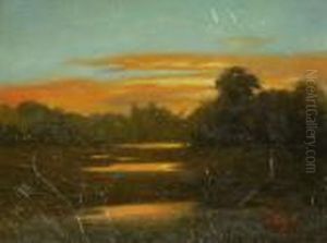 Luminous Marsh Scene by Edward Chalmers Leavitt