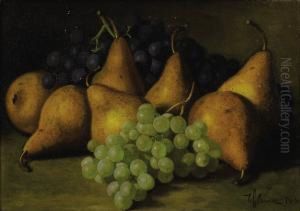 Still Life With Grapes And Yellow Pears by Edward Chalmers Leavitt