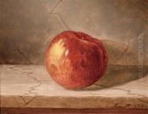 Apple On A Marble Tabletop by Edward Chalmers Leavitt