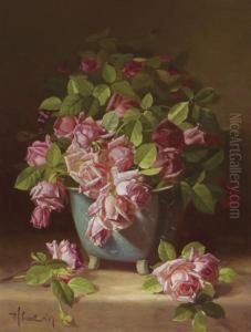 Still Life With Roses by Edward Chalmers Leavitt