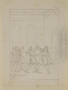Telemaque Apres Avoir Releve Le
Perfide Adraste, Le Renverse Uneseconde Fois Et Lui Ote La Vie by Jean Jacques Francois Le Barbier