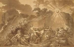 Un Paysage Avec Trois Dieux Fleuves Et Des Putti