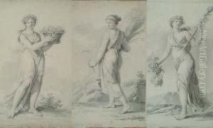 L'automne, Le Printemps, L'ete by Jean Jacques Francois Le Barbier