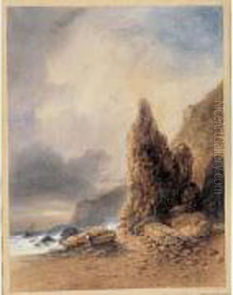 Rocher Dit La "demoiselle" Sur Le Site Du Chaos De Longues-sur-mer, Pres D'arromanches - view 1