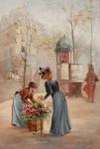 Paris, La Marchande De Fleurs by Leonie Lebas