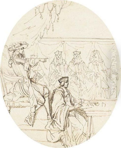 King Louis Xiv In Council Attended By Magistrates - view 1