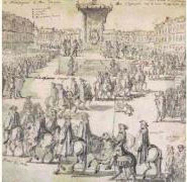 Ceremonie Faite A Madrid A
L'occasion De La Proclamation Du Duc D'anjou Roi D'espagne, Sous Le Nom
De Philippe V - view 1