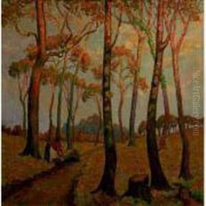 Paysanne Aux Fagots, Normandie, Circa 1920-23 by Jean-Baptiste Lucien