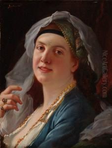 Portraitde Femme Orientale by Jean-Jules-Antoine Lecomte du Nouy