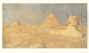Egypte. Vue Du Sphinx Et Des Pyramides by Jean-Jules-Antoine Lecomte du Nouy