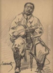 Sans Titre [joueur De Mandoline] by Emile Lecomte