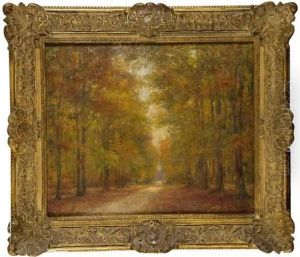 L'avenue En Automne. Barbizon by Victor Lecomte