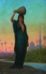 Orientalische
 Wassertragerin. by Charles Emile Hippolyte Lecomte-Vernet