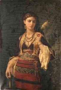 A Young Greek Girl by Charles Emile Hippolyte Lecomte-Vernet