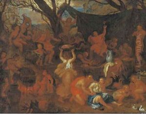 A bacchanalian revel by Michelangelo Cerquozzi