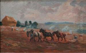 Les Labours by Raymond Louis Lecourt