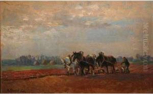 Les Labours by Raymond Louis Lecourt