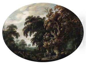 Sportsmen at the edge of a wood by Rafel Govertsz Camphuysen
