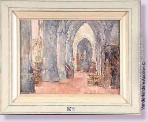 Interieur De L'eglise A Moret-sur-loing (france) by Paul Leduc