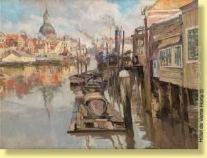 Vue Du Port De Dordrecht Ensoleille