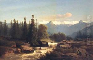 Anglers Fishing In Mountain Rapids