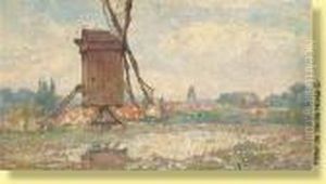Moulin Sur Fond De Paysage by Paul Leduc