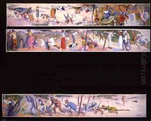 Three humorous scenes by Eugene Cadel