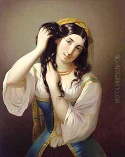 A Sicilian Playing with her Hair - view 1