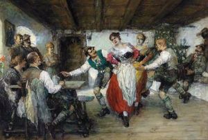 Tanz In Der Bauernstube by Ferdinand Leeke
