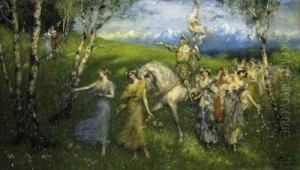 Allergory Of The Upcoming
Spring. Signed And Dated Bottom Right: Ferdinand Leeke Munchen 1929 by Ferdinand Leeke