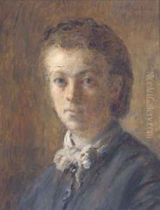 Portrait of a woman by Adolphe-Felix Cals