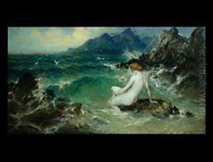 Madchen In Den Klippen by Ferdinand Leeke