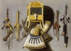 Trompe-l'oeil Hunting Still Life by Johannes Leemans