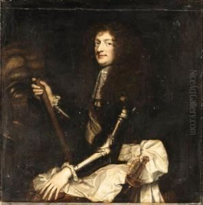 Portrait Of A Nobleman, Three-quarter Length, Wearing Armor Andholding A Baton