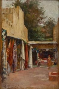 Souk (orientaliste) by Jules Joseph Lefebvre