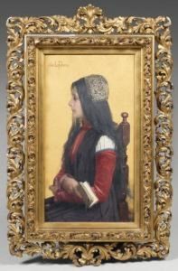 Portrait Presume De Genevieve Horteloup by Jules Joseph Lefebvre