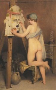 La Comedie Panneau Parquete by Jules Joseph Lefebvre