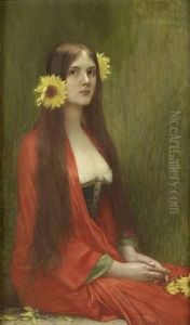 Jeune Femme Aux Tournesols