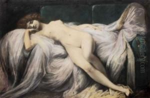 Femme Nue Allongee by Jules Joseph Lefebvre