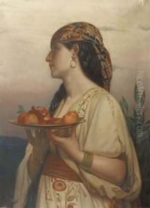 An Italian Beauty Bearing Fruits by Jules Joseph Lefebvre