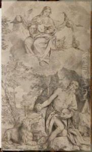 La Vierge Apparaissant A Saint Jerome by Valentin Lefebvre