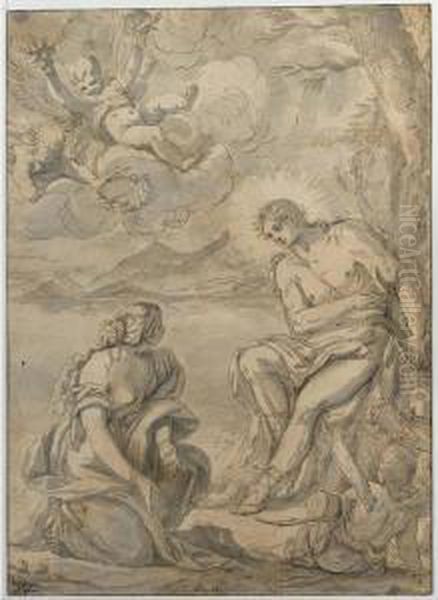 A Mythological Scene, Possibly Apollo And Diana - view 1