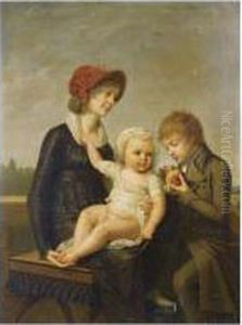 Jeune Mere Et Ses Deux Enfants by Robert J. Fr. Faust Lefevre