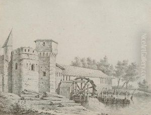 A. River Landscape With A Ruined Mill by Jean-Francois Legillon