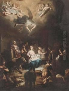 The Adoration Of The Shepherds by Stefano Maria Legnani